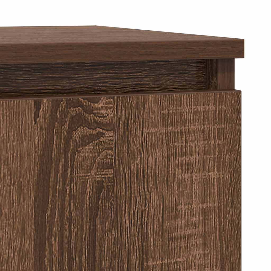 Sideboard with drawer Brown oak 71x35x84 cm Processed wood