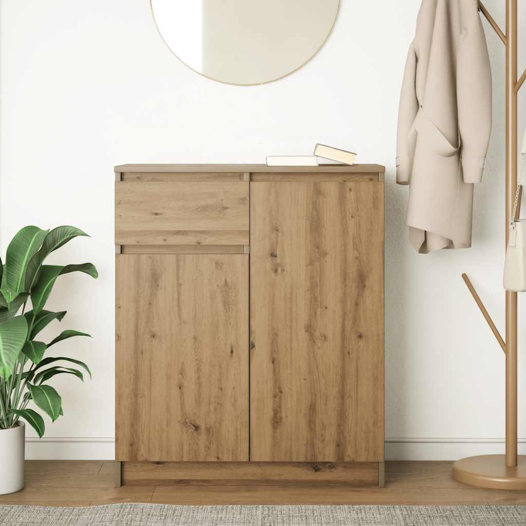 Artisan Oak Drawer Sideboard 71x35x84 cm Engineered Wood