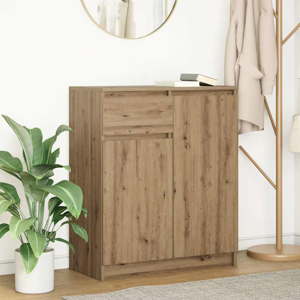 Artisan Oak Drawer Sideboard 71x35x84 cm Engineered Wood