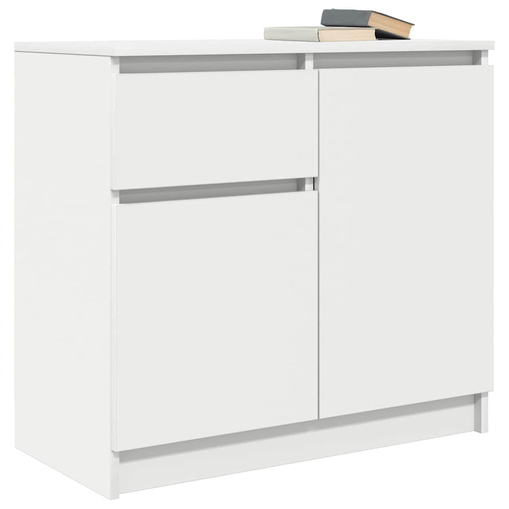 White sideboard with drawer 71x35x65 cm made of processed wood