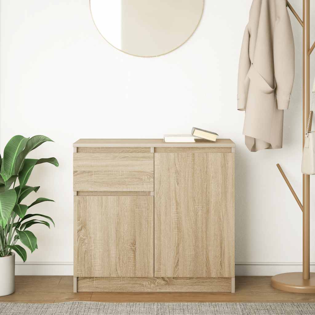 Sideboard with drawer Sonoma Oak 71x35x65 cm Engineered wood