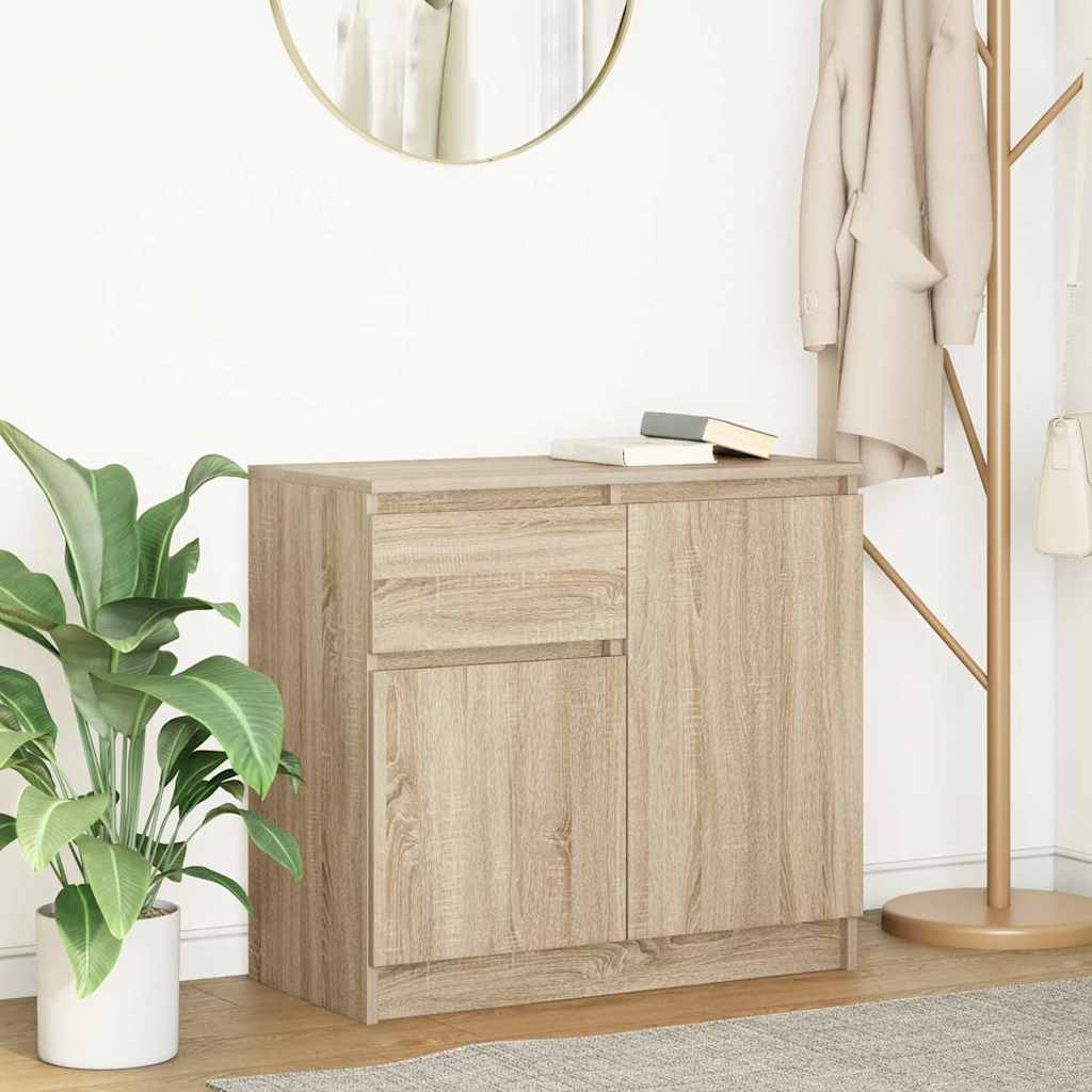 Sideboard with drawer Sonoma Oak 71x35x65 cm Engineered wood