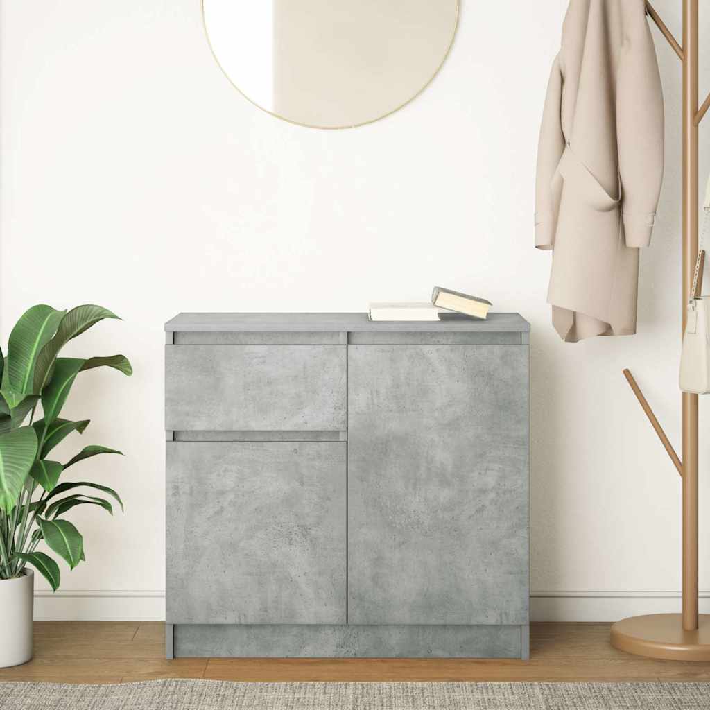 Sideboard with drawer Concrete gray 71x35x65 cm Processed wood