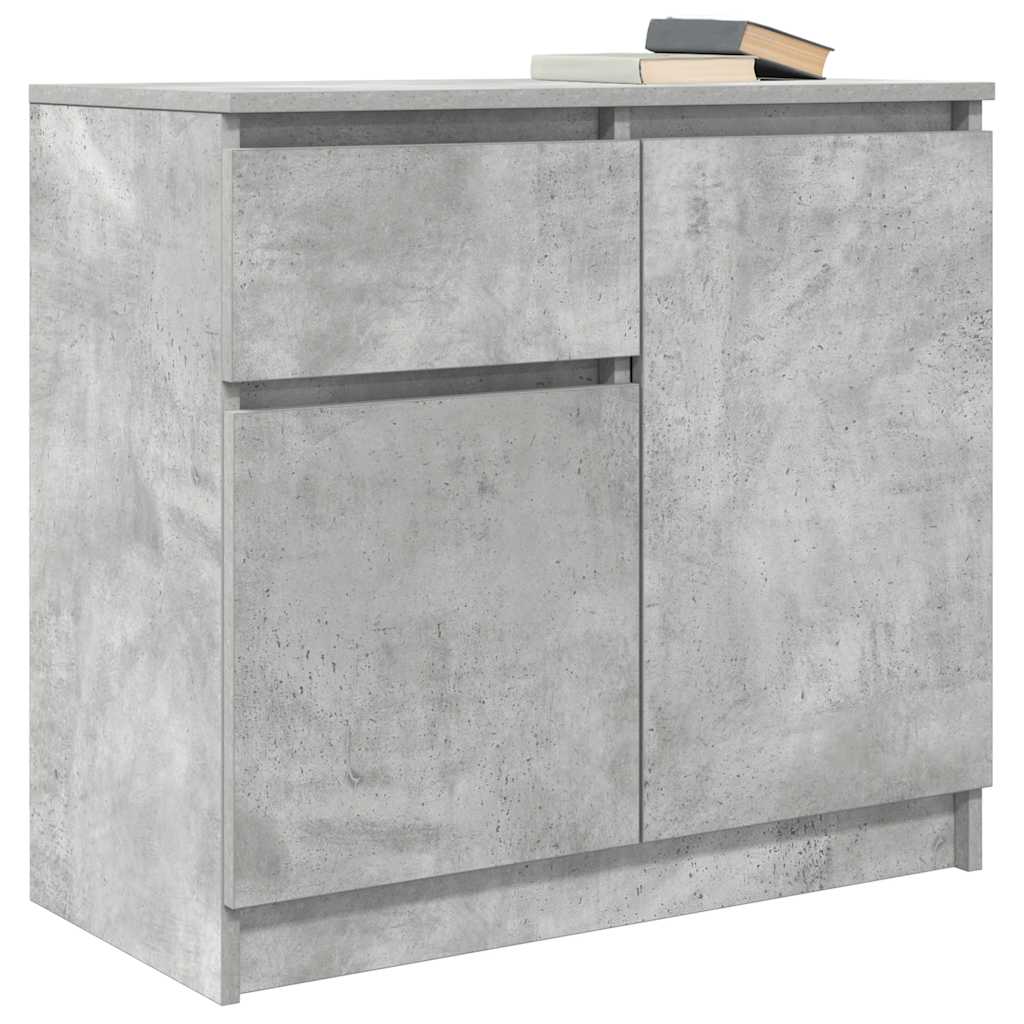 Sideboard with drawer Concrete gray 71x35x65 cm Processed wood