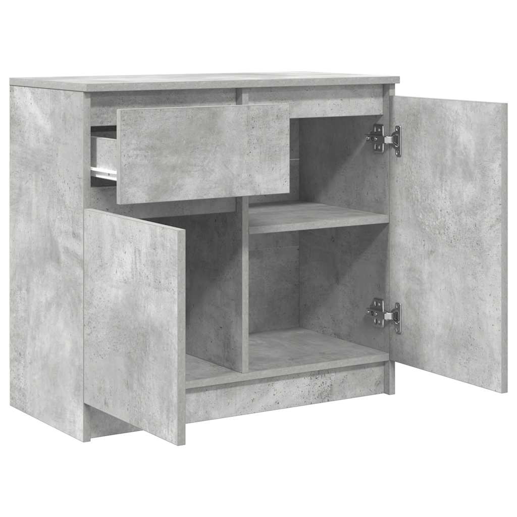 Sideboard with drawer Concrete gray 71x35x65 cm Processed wood