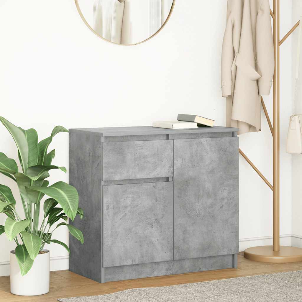 Sideboard with drawer Concrete gray 71x35x65 cm Processed wood