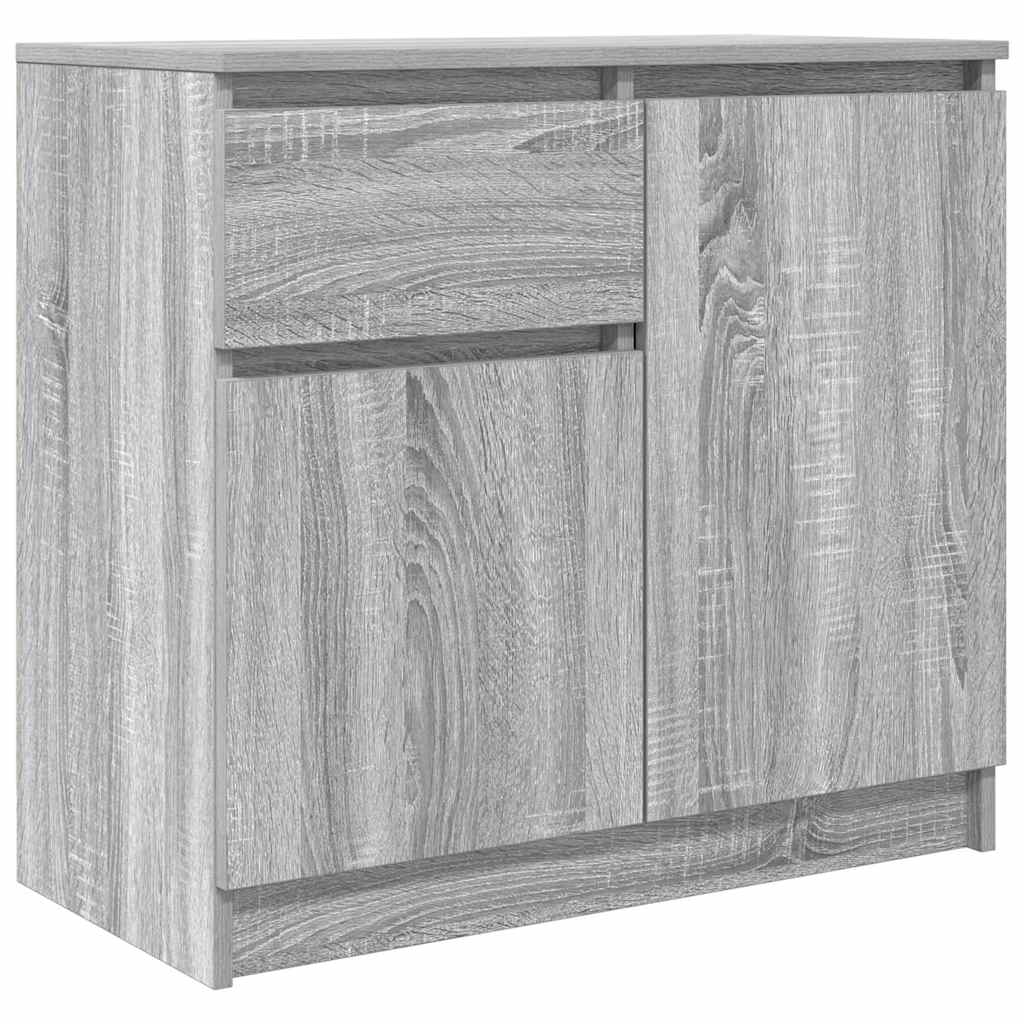 Sideboard with drawer Sonoma Grey 71x35x65 cm Engineered wood