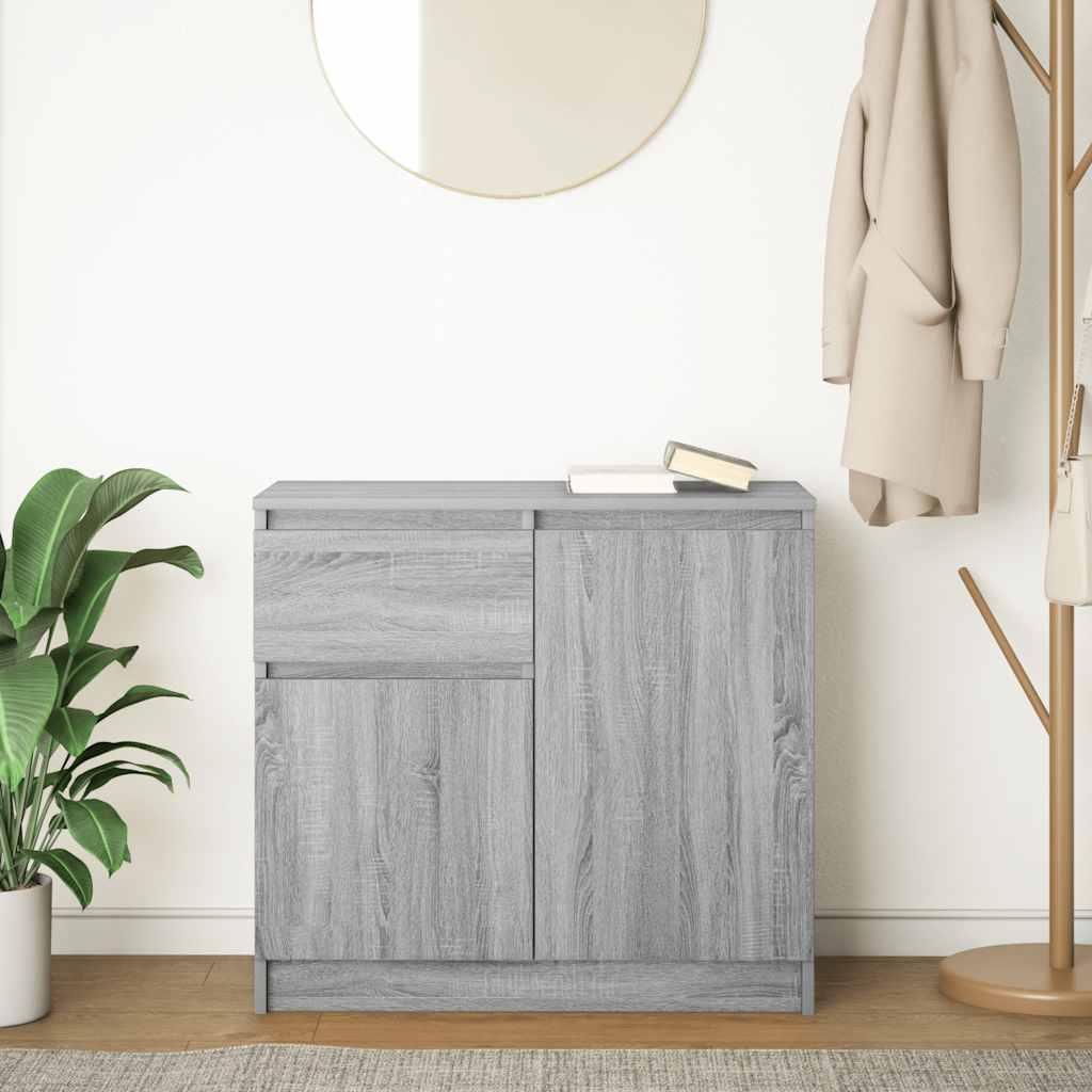 Sideboard with drawer Sonoma Grey 71x35x65 cm Engineered wood