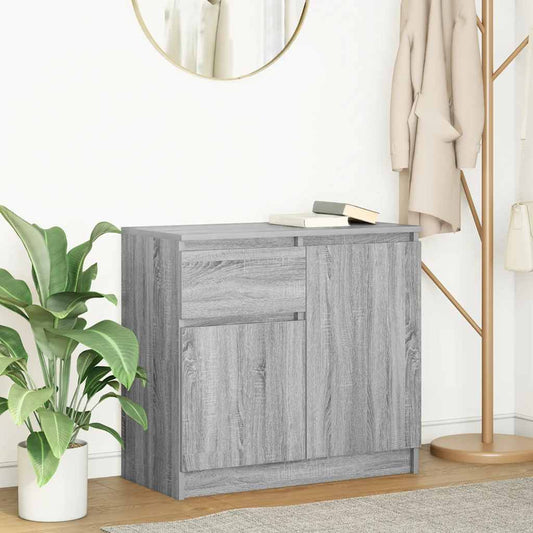 Sideboard with drawer Sonoma Grey 71x35x65 cm Engineered wood