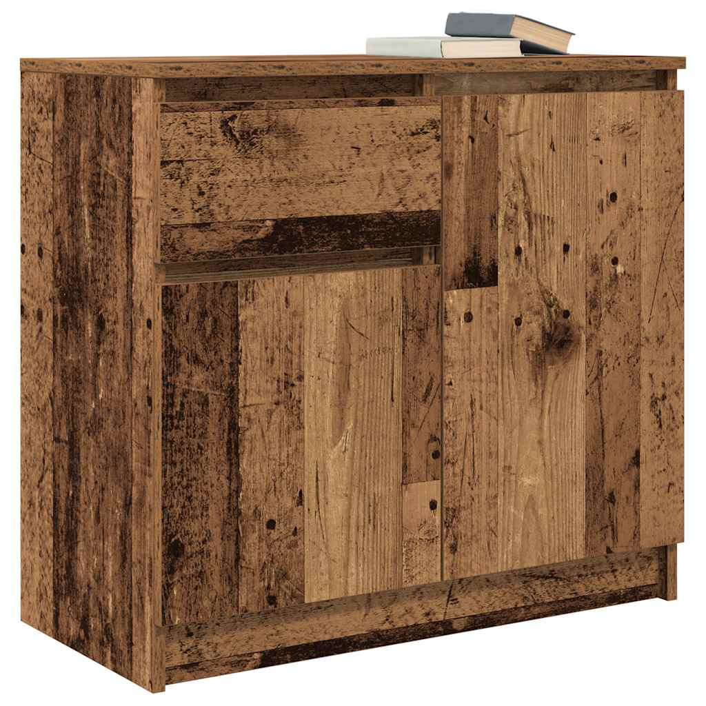 Sideboard with drawer Old wood 71x35x65 cm Processed wood