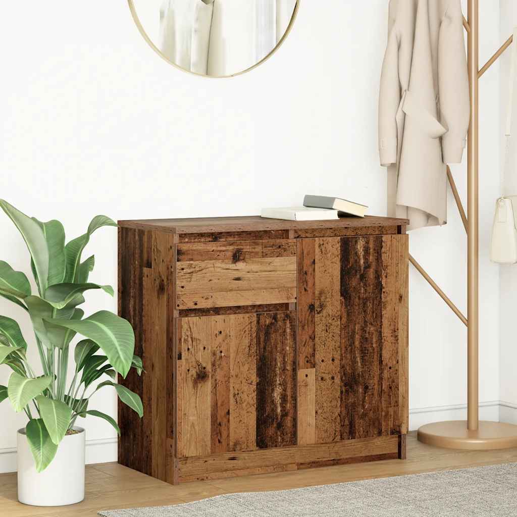 Sideboard with drawer Old wood 71x35x65 cm Processed wood