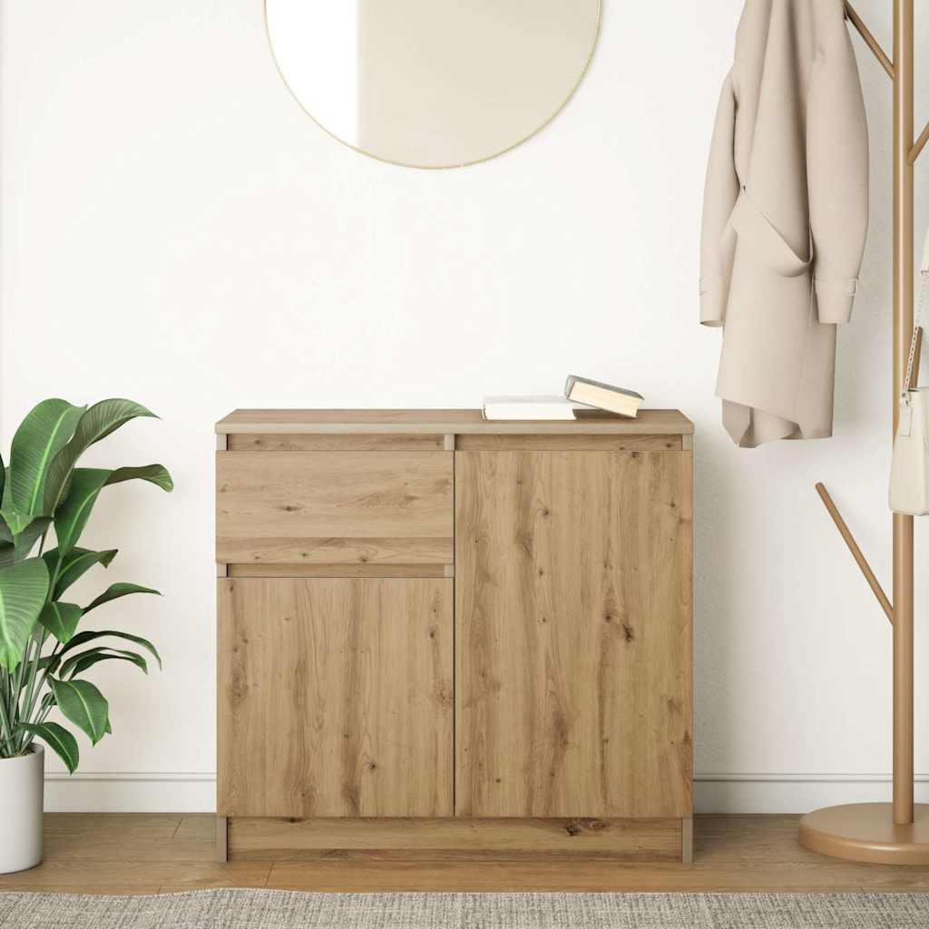 Sideboard with drawer Artisan Oak 71x35x65 cm processed wood