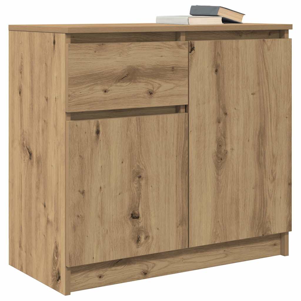 Sideboard with drawer Artisan Oak 71x35x65 cm processed wood