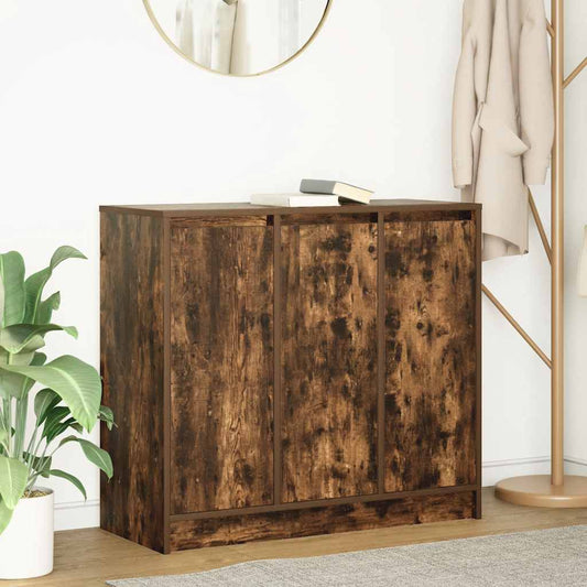 Sideboard Smoked Oak 85x34x76 cm Processed wood