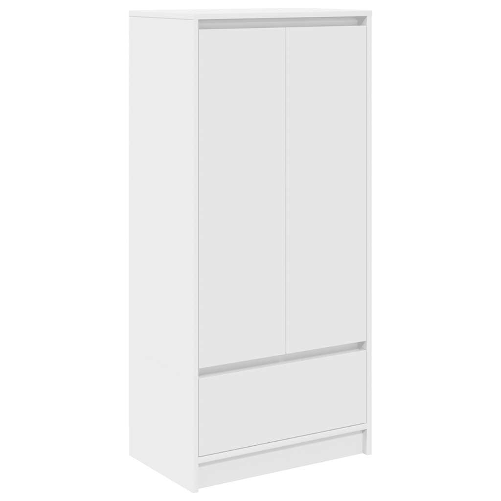 White drawer cabinet 55.5x34x119.5 cm engineered wood