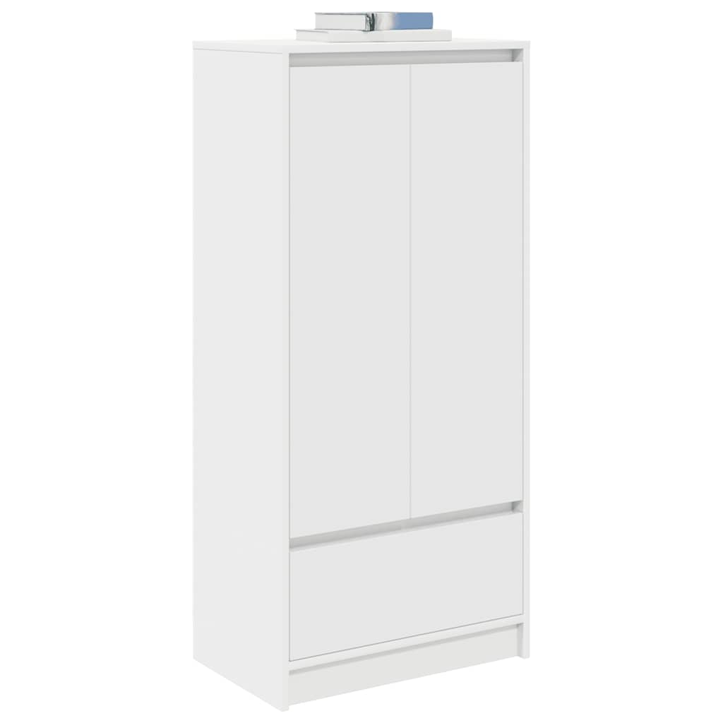 White drawer cabinet 55.5x34x119.5 cm engineered wood