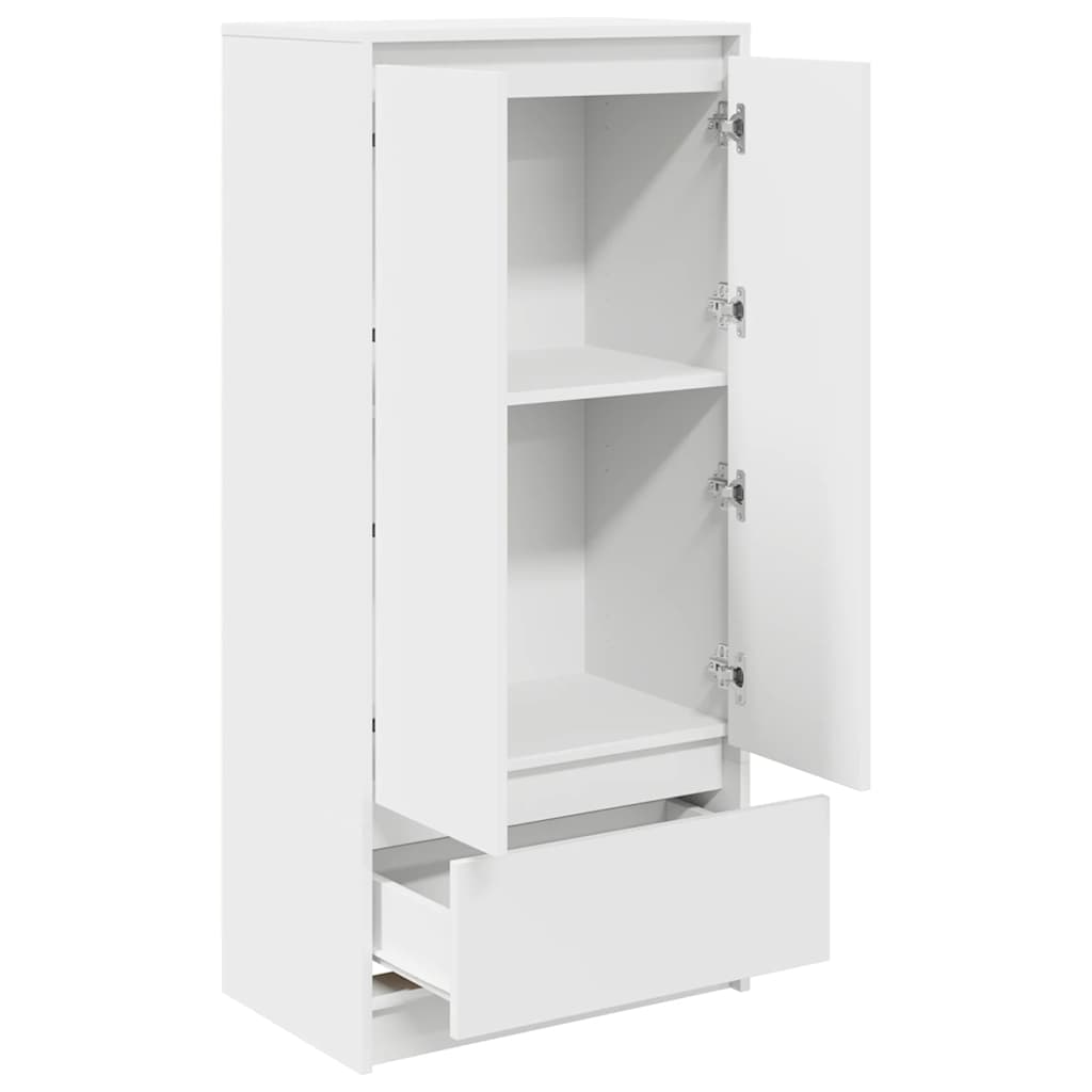 White drawer cabinet 55.5x34x119.5 cm engineered wood