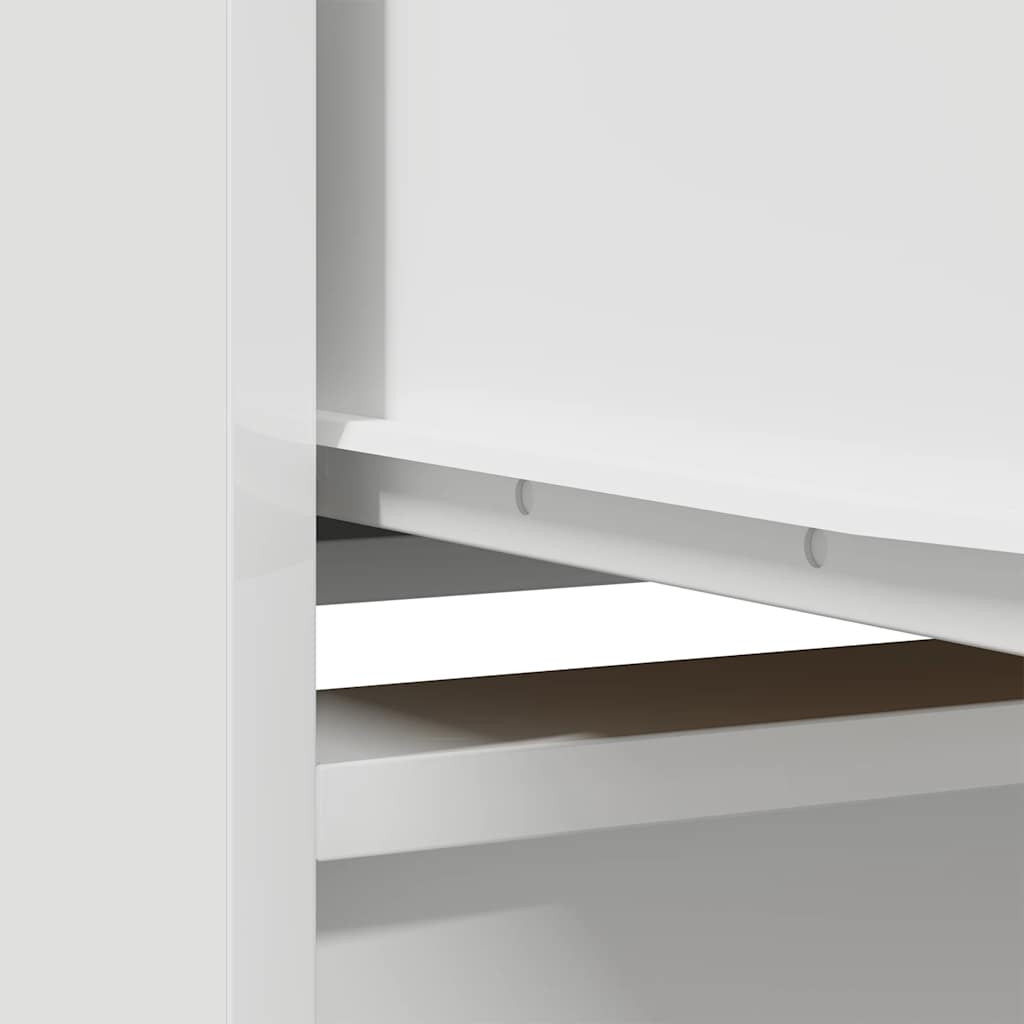 White drawer cabinet 55.5x34x119.5 cm engineered wood