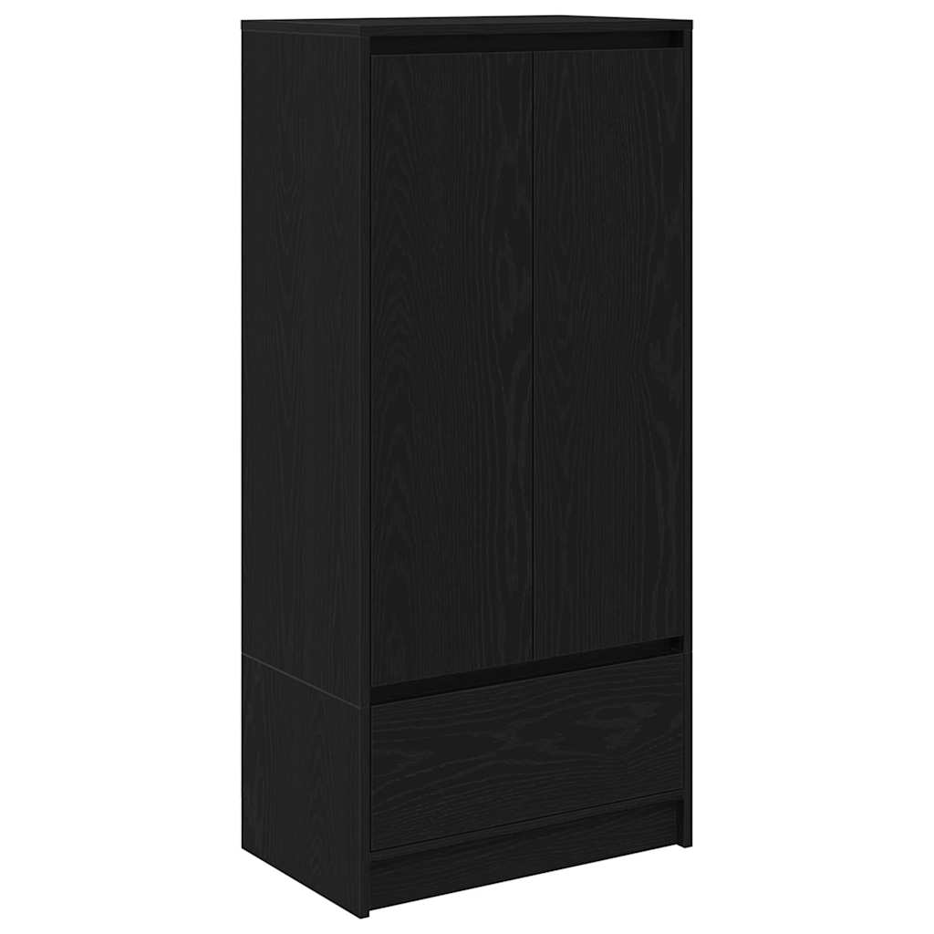 Black oak drawer cabinet 55.5x34x119.5 cm processed wood