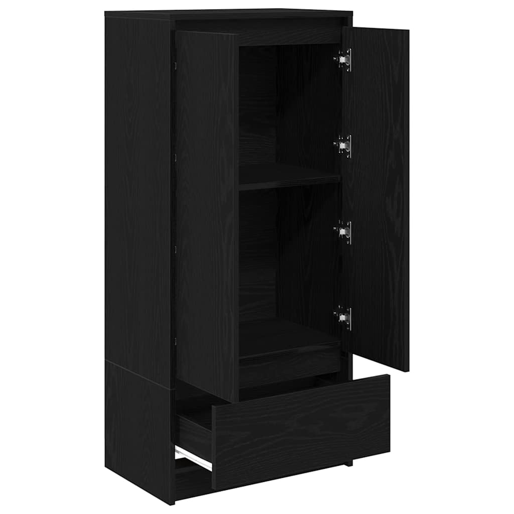 Black oak drawer cabinet 55.5x34x119.5 cm processed wood