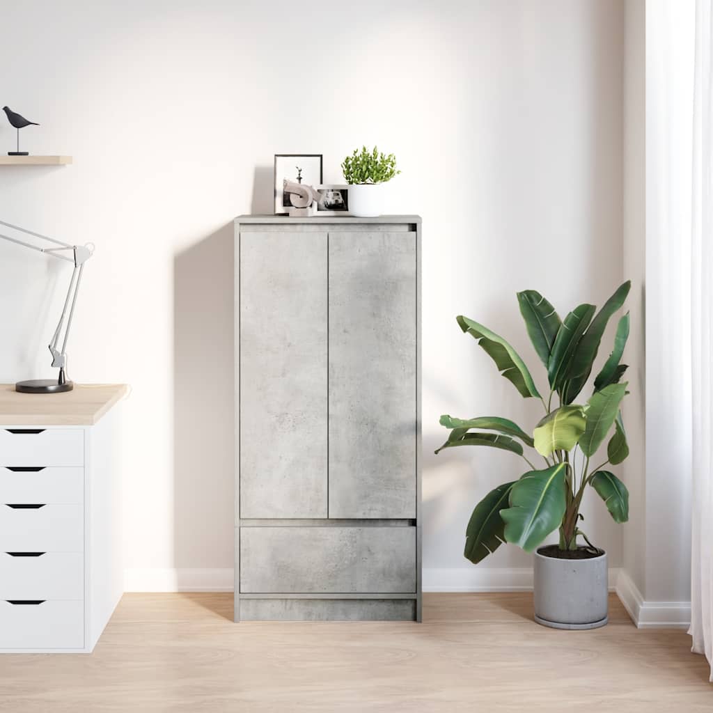 Cabinet with drawer Concrete Grey 55.5x34x119.5 cm Processed wood