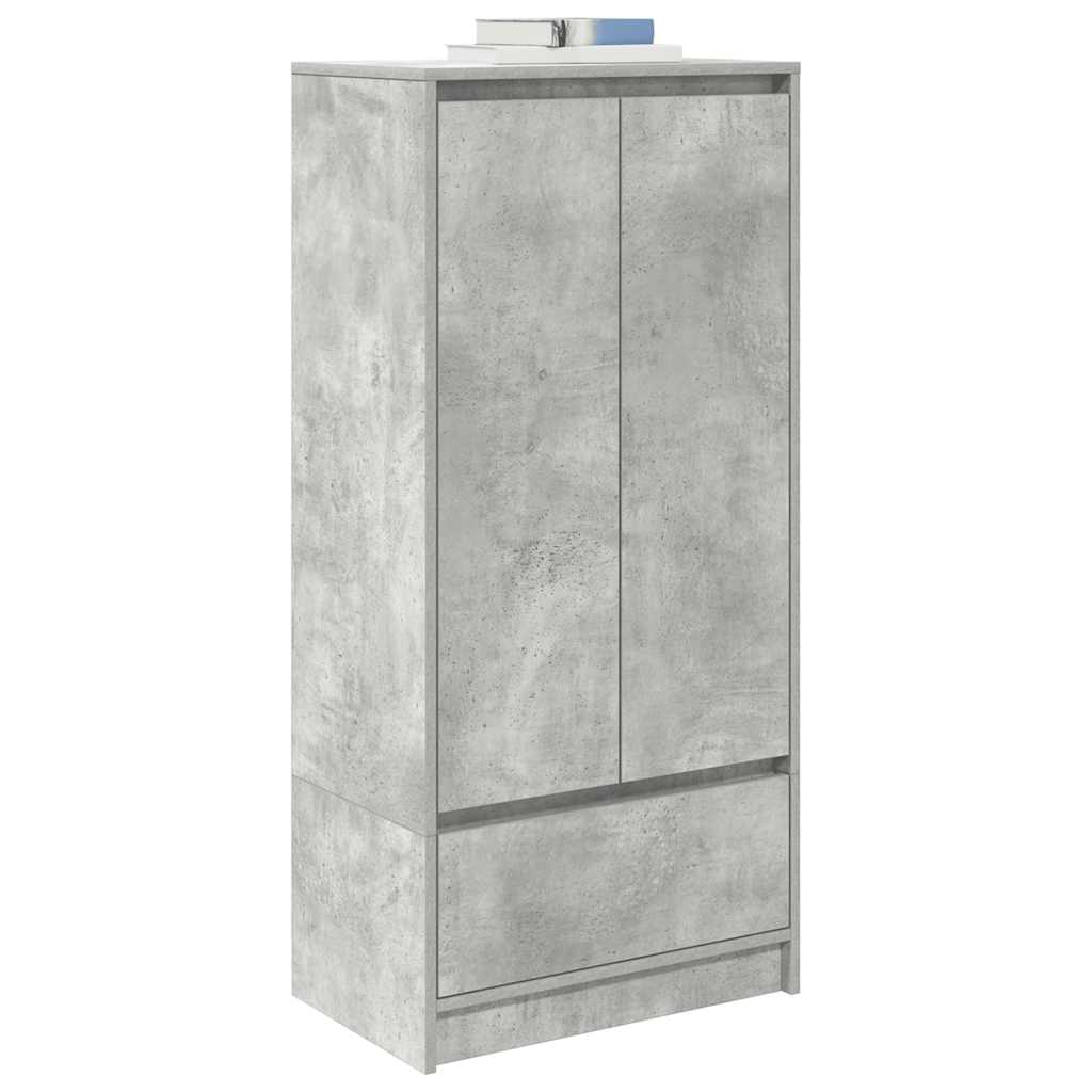 Cabinet with drawer Concrete Grey 55.5x34x119.5 cm Processed wood