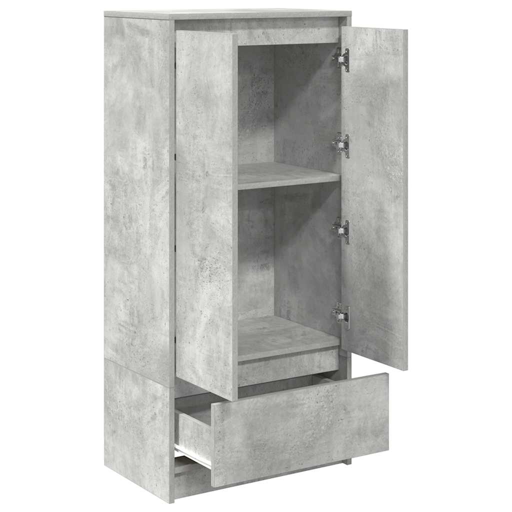 Cabinet with drawer Concrete Grey 55.5x34x119.5 cm Processed wood