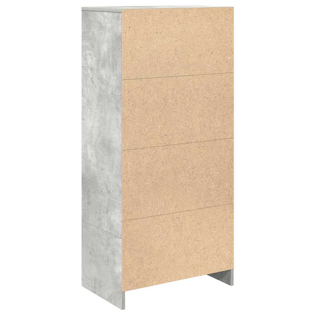 Dulap cu sertar Beton Gri 55,5x34x119,5 cm Lemn prelucrat