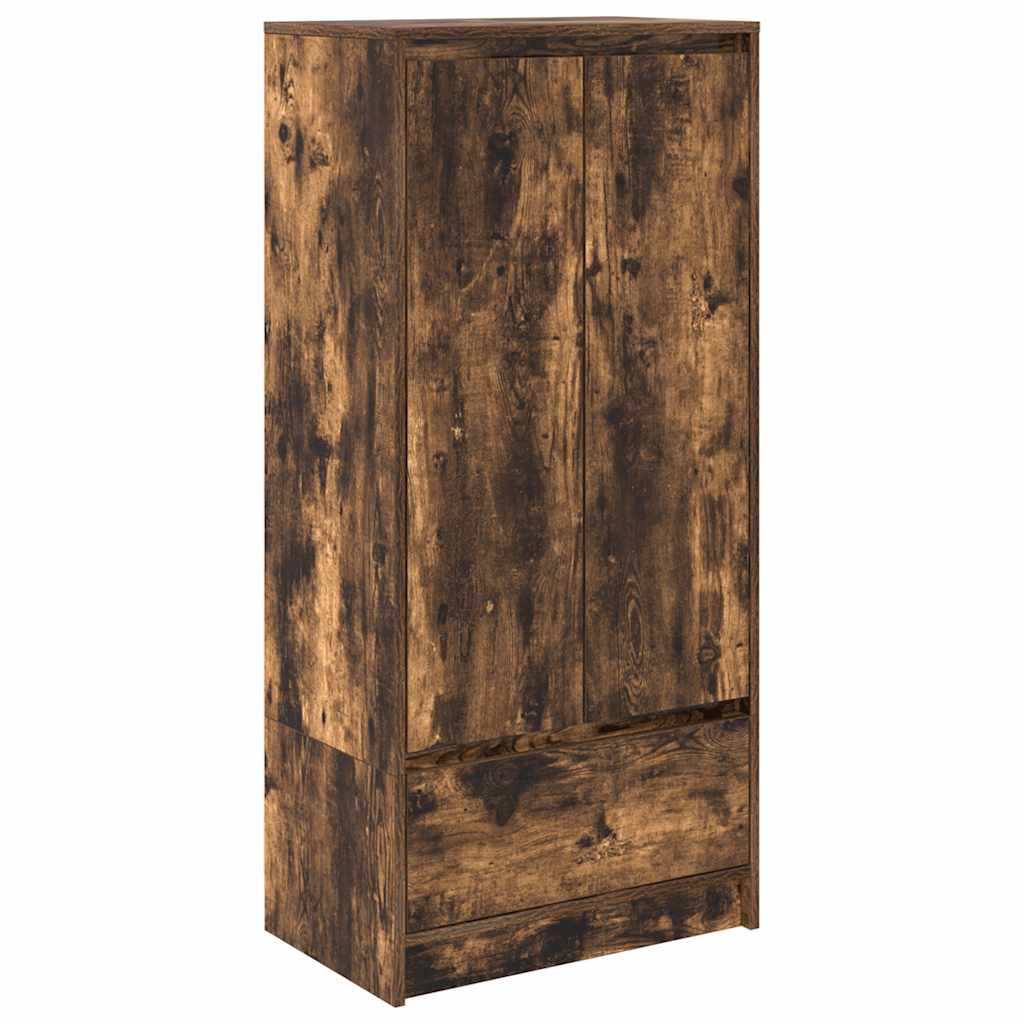 Smoked oak drawer cabinet 55.5x34x119.5 cm Processed wood