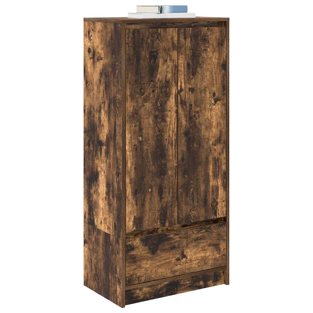 Smoked oak drawer cabinet 55.5x34x119.5 cm Processed wood