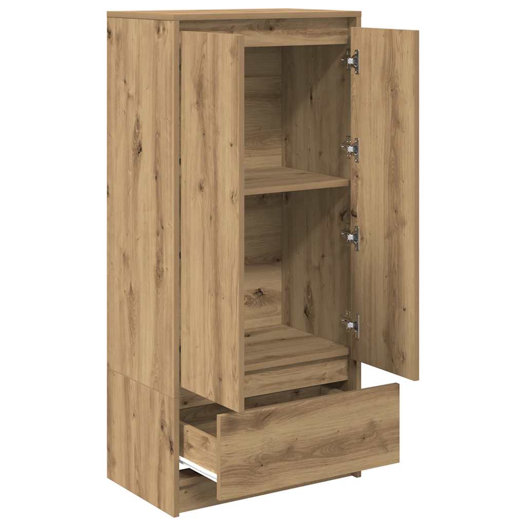 Artisan Oak Drawer Cabinet 55.5x34x119.5 cm Engineered Wood