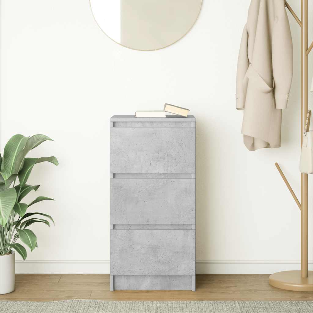 Sideboard Grey Concrete 37.5x35x76 cm Processed Wood