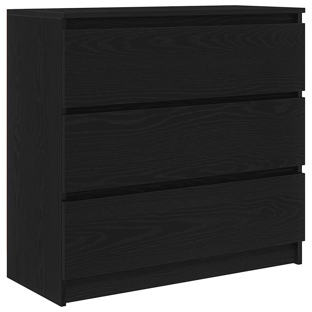 Sideboard Black Oak 80x35x76 cm Processed wood