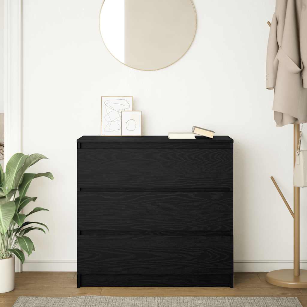 Sideboard Black Oak 80x35x76 cm Processed wood