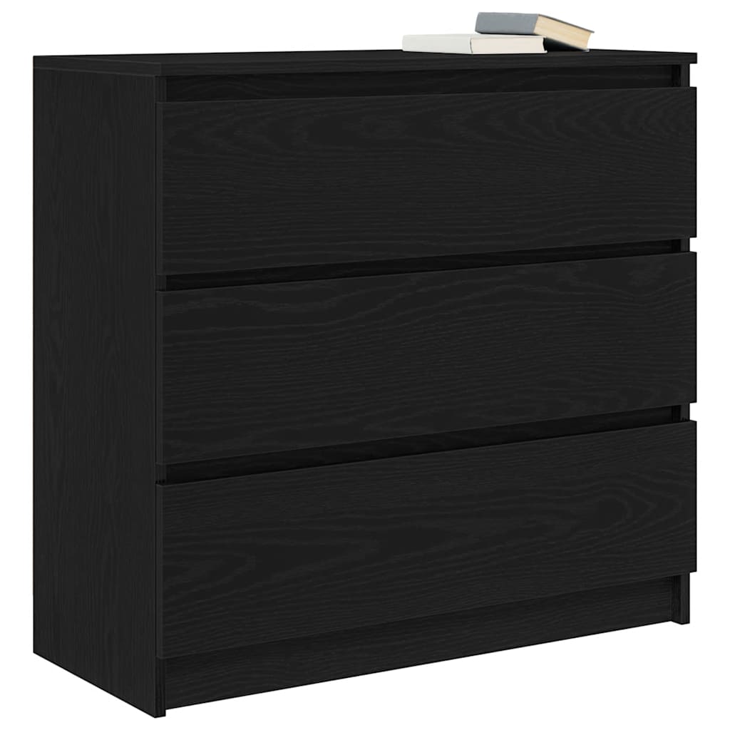 Sideboard Black Oak 80x35x76 cm Processed wood