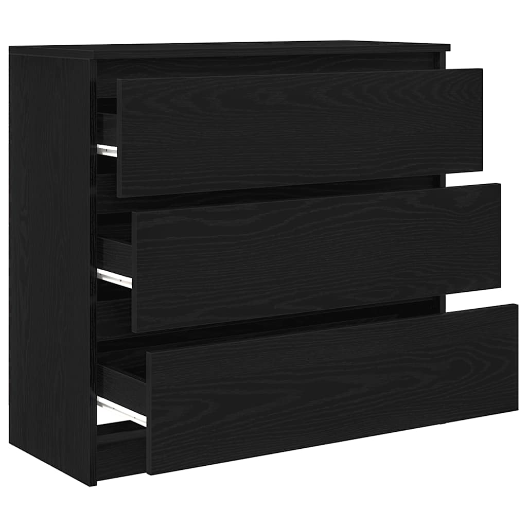 Sideboard Black Oak 80x35x76 cm Processed wood