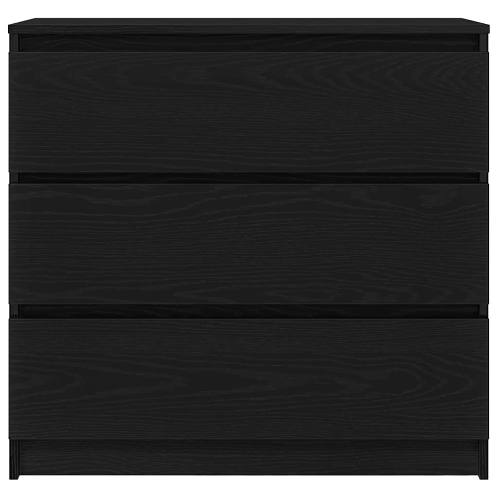 Sideboard Black Oak 80x35x76 cm Processed wood