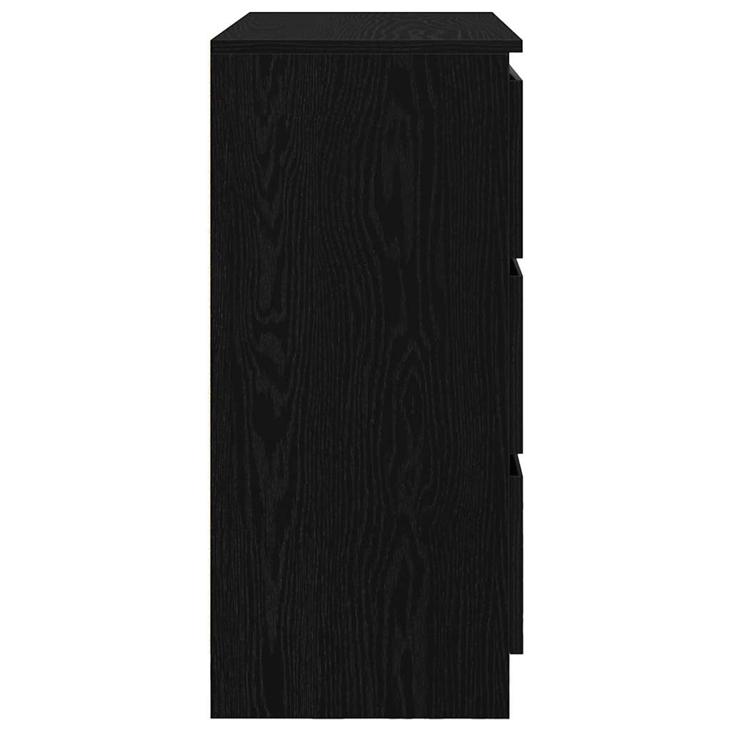 Sideboard Black Oak 80x35x76 cm Processed wood