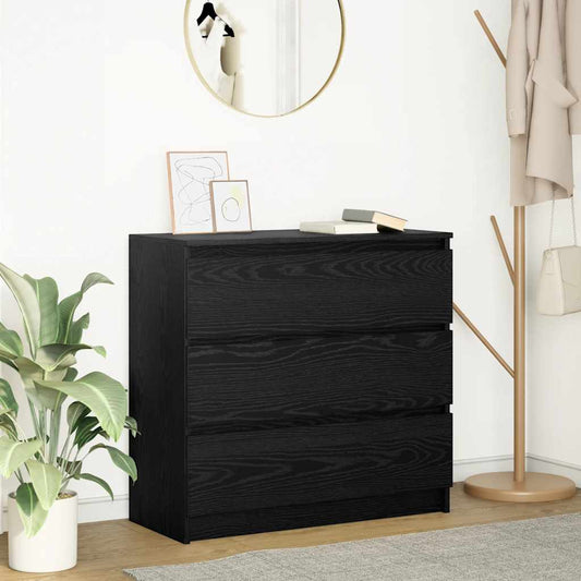 Sideboard Black Oak 80x35x76 cm Processed wood