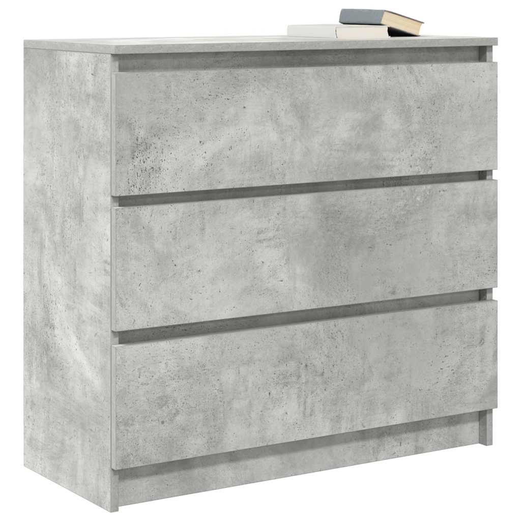 Sideboard Grey Concrete 80x35x76 cm Engineered Wood