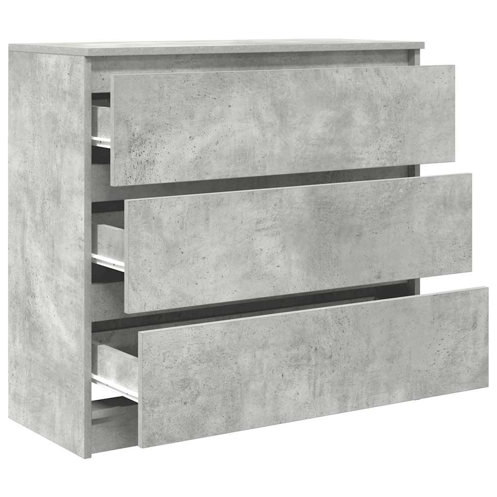 Sideboard Grey Concrete 80x35x76 cm Engineered Wood