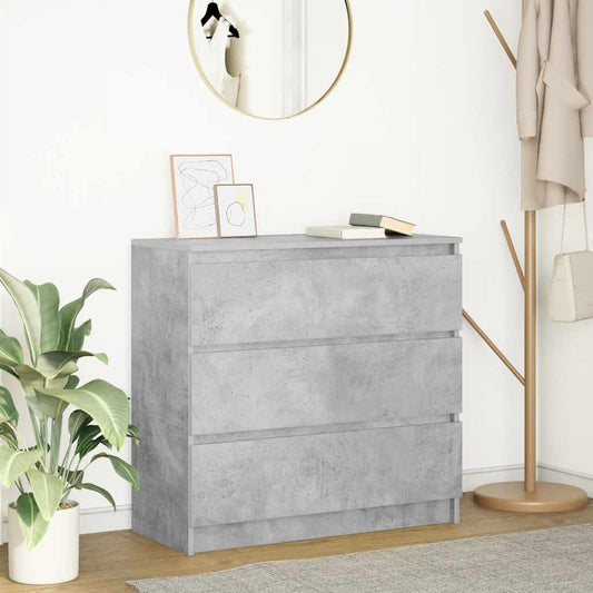 Sideboard Grey Concrete 80x35x76 cm Engineered Wood