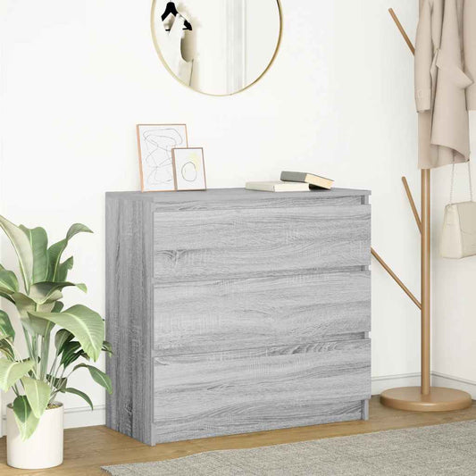 Sonoma gray sideboard 80x35x76 cm Engineered wood