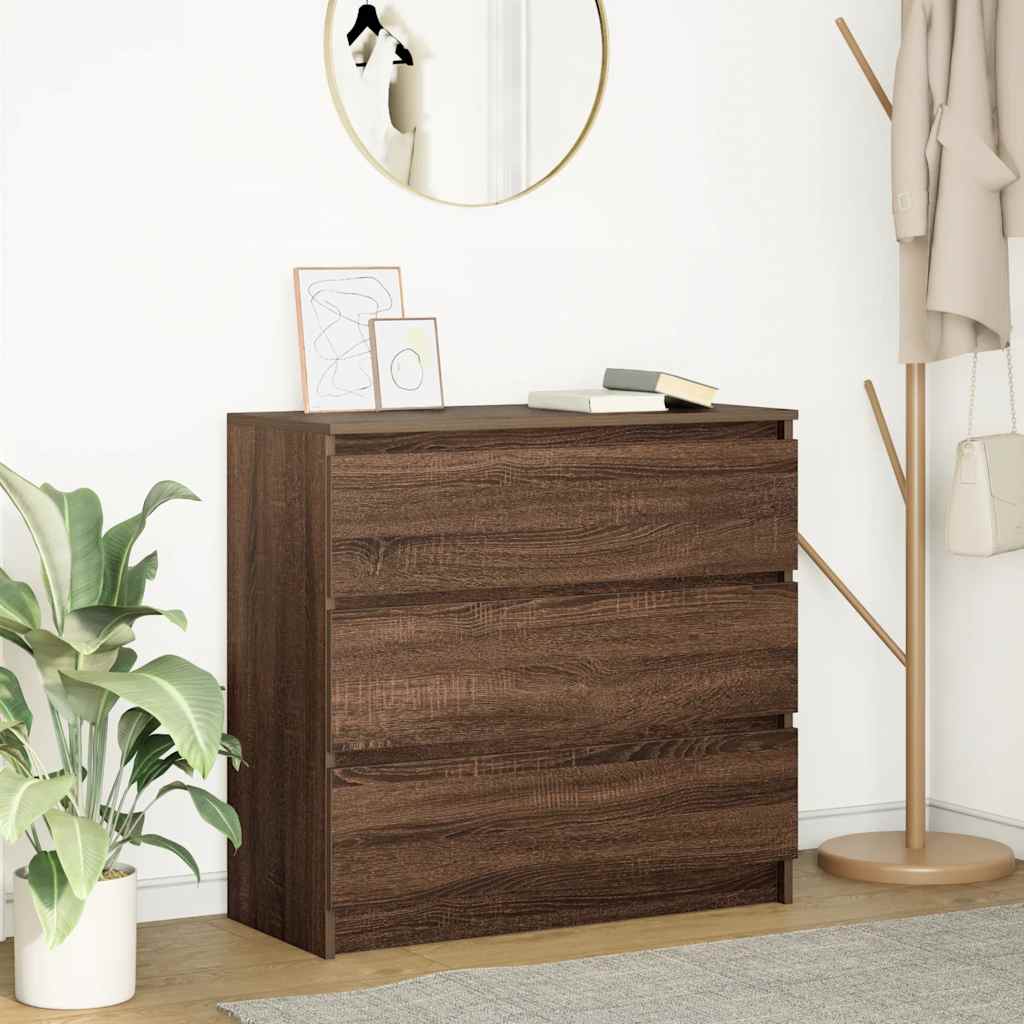 Sideboard Brown Oak 80x35x76 cm Processed wood