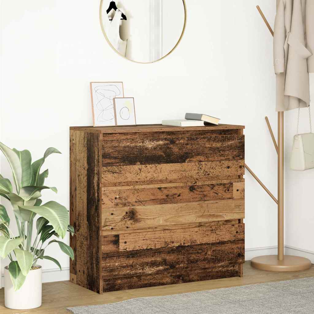 Old wooden sideboard 80x35x76 cm made of processed wood