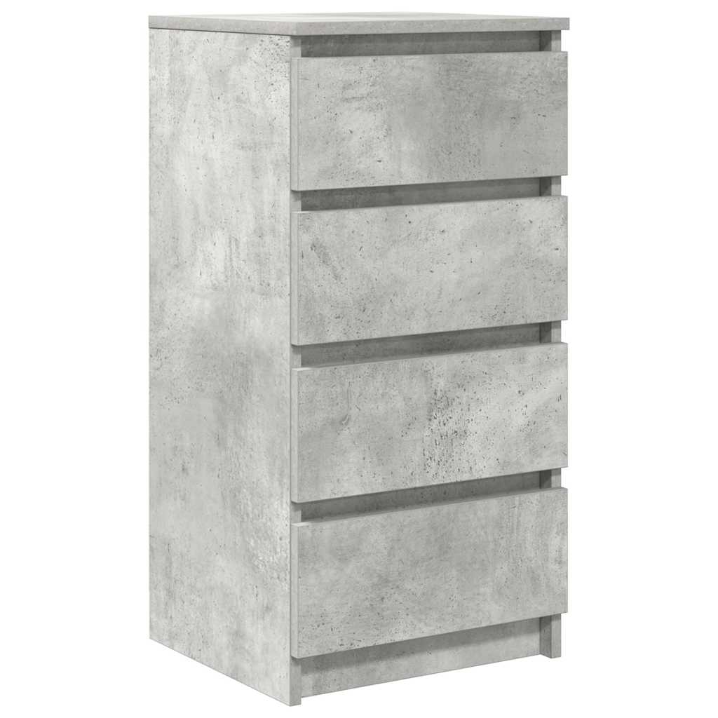 Sideboard Grey Concrete 37.5x35x76 cm Processed Wood