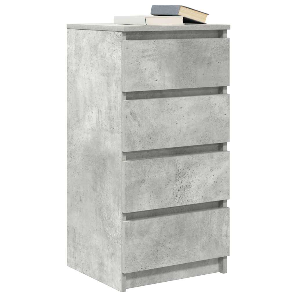 Sideboard Grey Concrete 37.5x35x76 cm Processed Wood