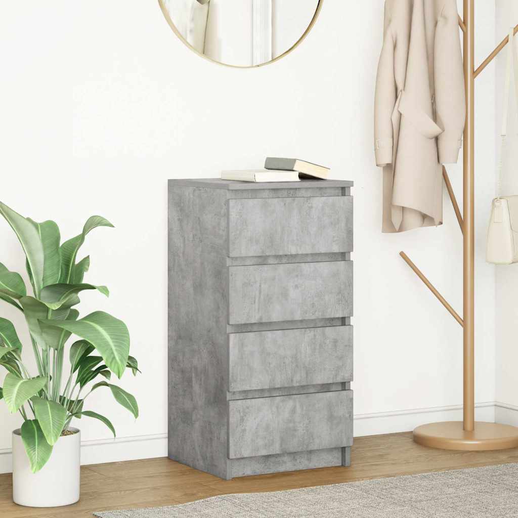 Sideboard Grey Concrete 37.5x35x76 cm Processed Wood