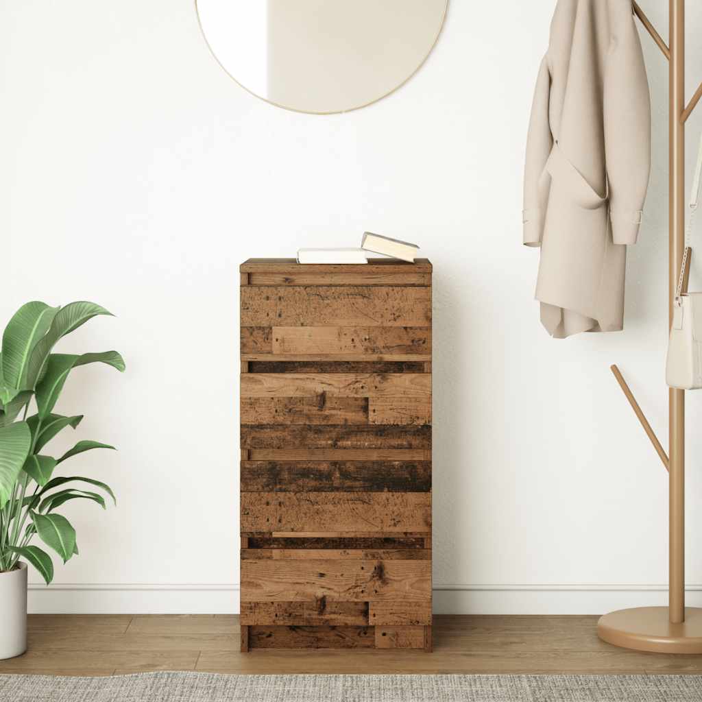 Old wooden sideboard 37.5x35x76 cm made of processed wood