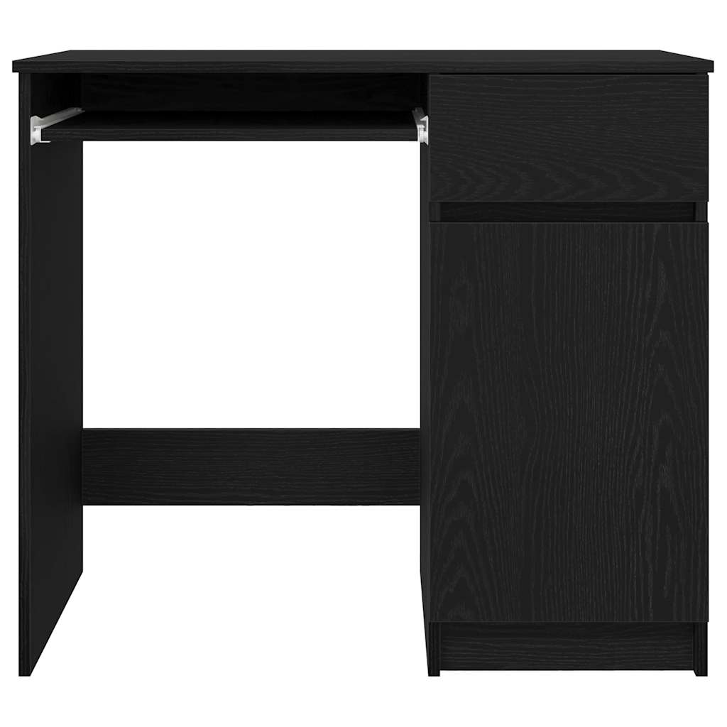 Birou Stejar negru 86x49x76 cm Lemn prelucrat